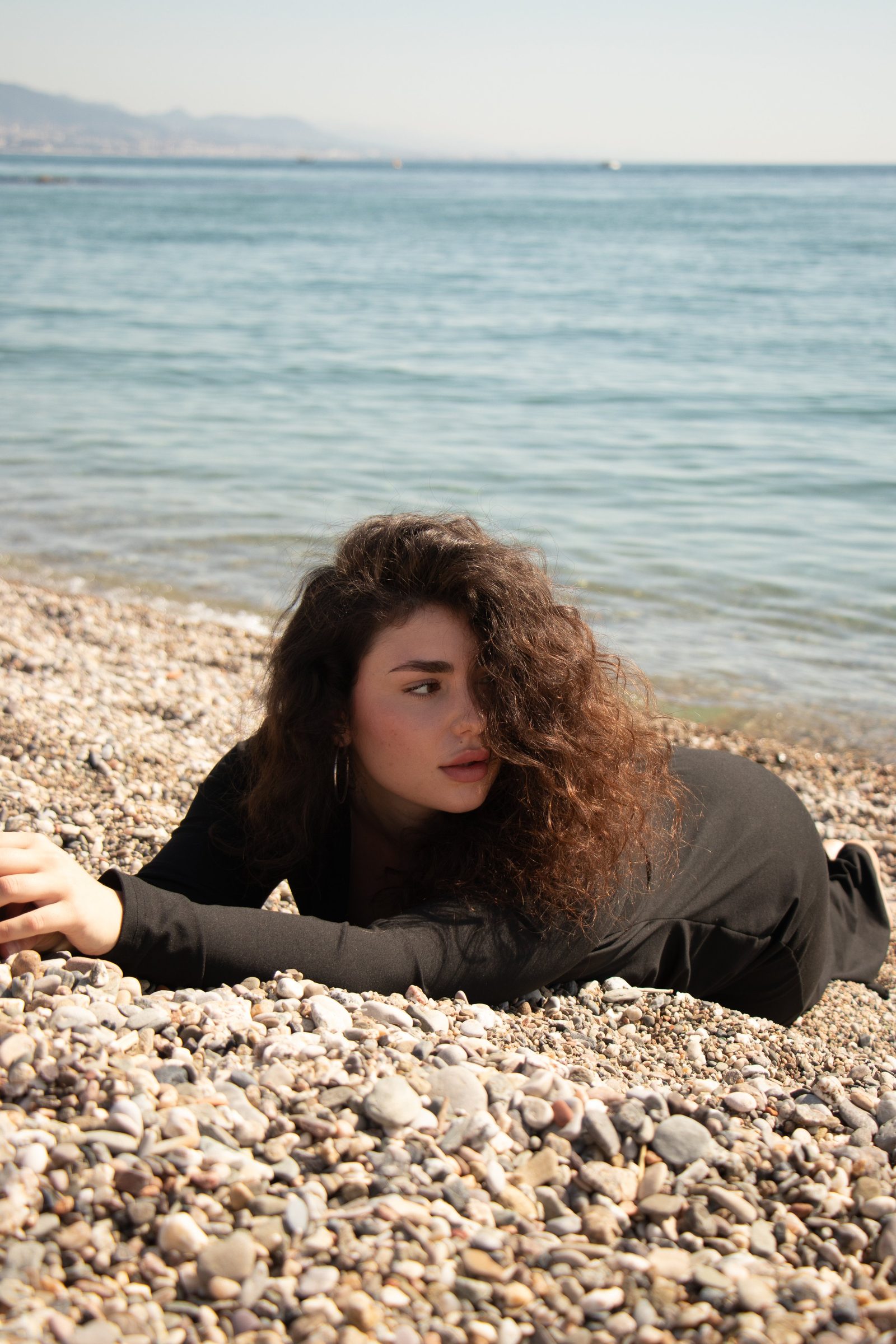 Portrait on a pebble beach